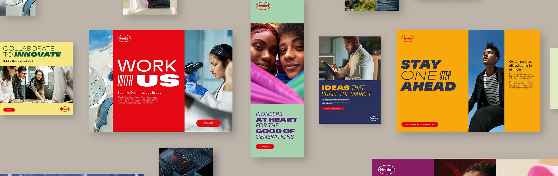 Kolase foto dan teks yang mempromosikan peluncuran brand Henkel.