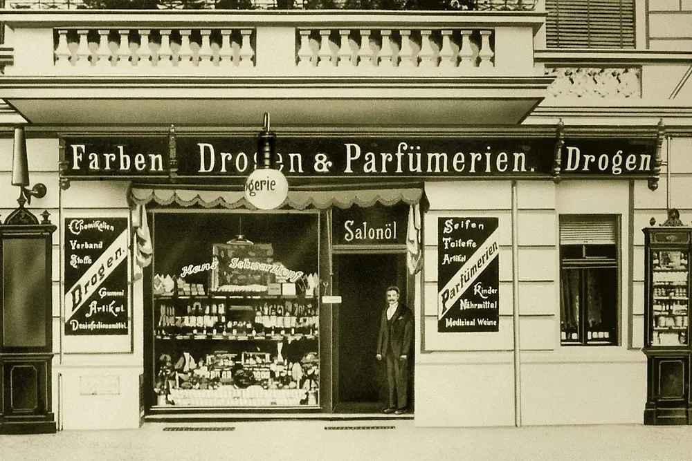 
1898: Hans Schwarzkopf and his wife Martha took over a drugstore in Berlin-Charlottenburg and sold “dyes, drugs and perfume”.